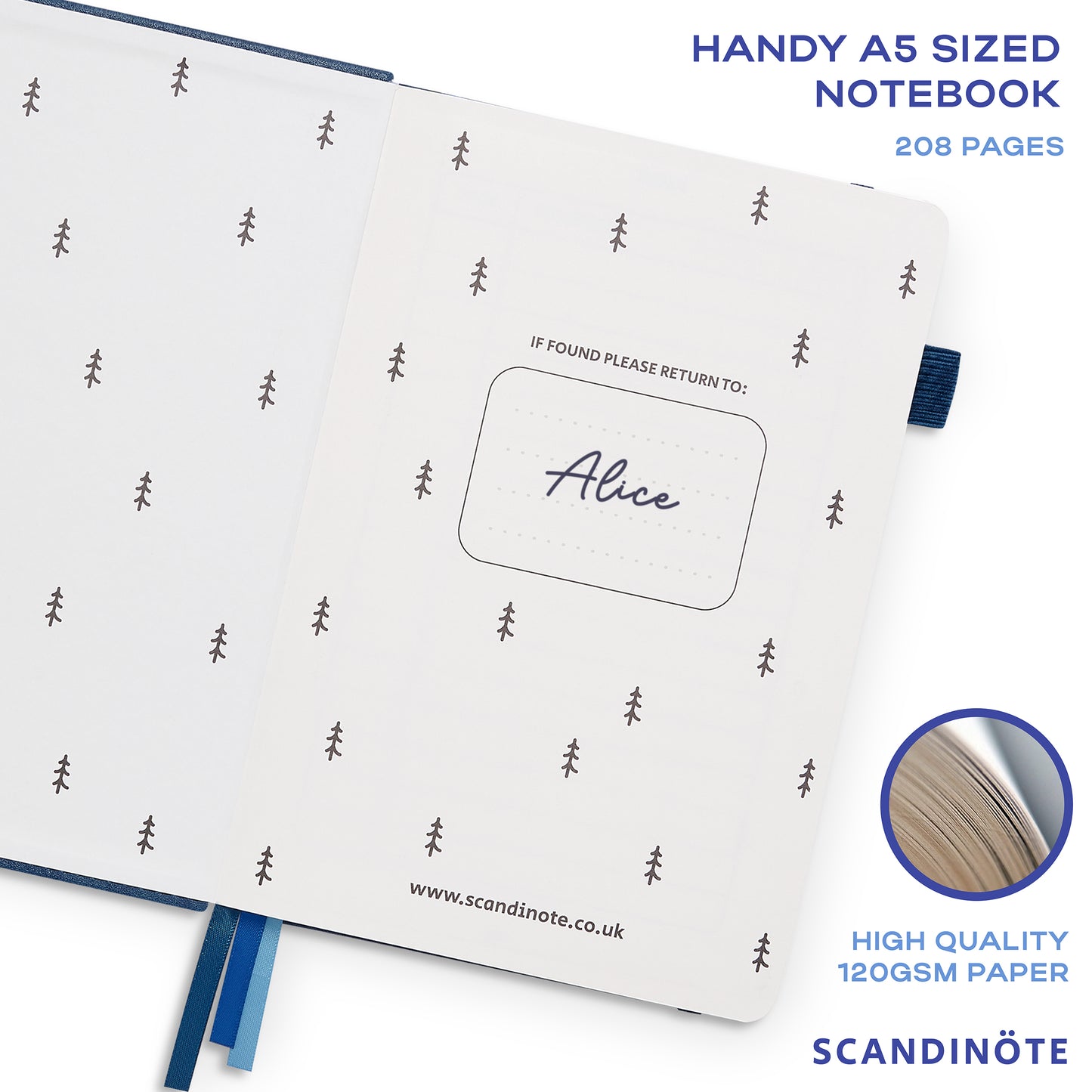 Scandinote A5 Bullet Dotted Journal - Navy Blue